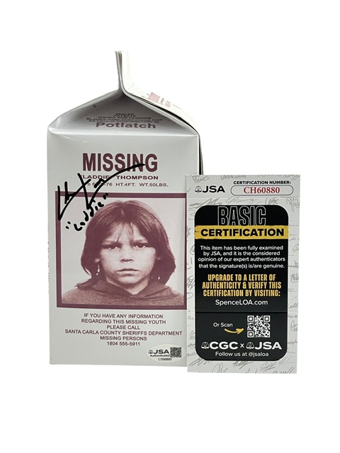 The Lost Boys Signed Prop Replica Milk Carton Chance Michael Corbitt