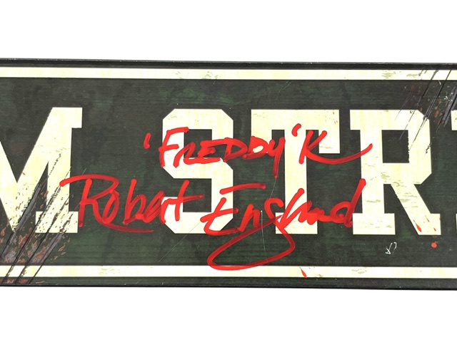Freddy Krueger Nightmare on Elm Street Signed Wooden Sign Robert Englund - Image 2