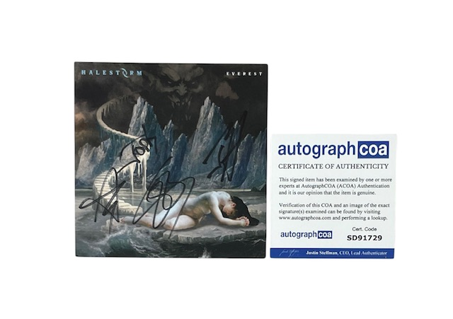 Halestorm Autographed Everest Photo Card Band Signed Lzzy Hale
