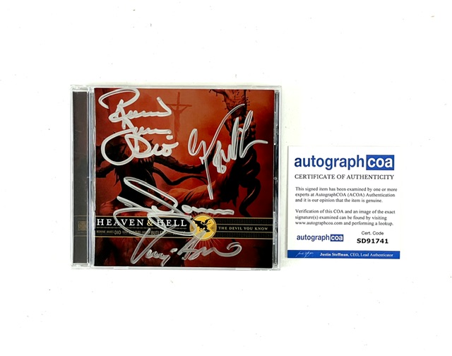 Black Sabbath Band Signed CD Heaven And Hell Ronnie James Dio Tony Iommi