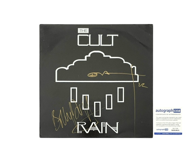 The Cult Autographed Rain 12” Vinyl Ian Astbury & Billy Duffy