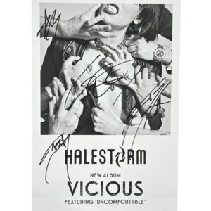 Halestorm Autographed Promo Poster Band‑Signed Lzzy Hale ACOA