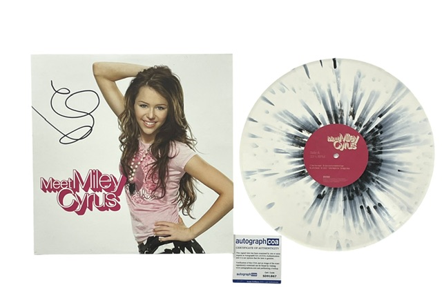 Meet Miley Cyrus Signed Limited White/Black Splatter Vinyl Hannah Montana