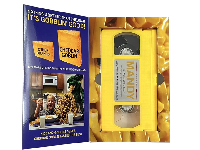 Mandy VHS – Cheddar Goblin Book Box Edition Yellow Tape Nic Cage - Image 3