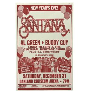 Santana / Al Green / Buddy Guy New Years Eve 1994 Concert Poster