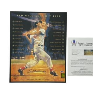 Ted Williams Signed 16x20 Photo Boston Red Sox Beckett LOA