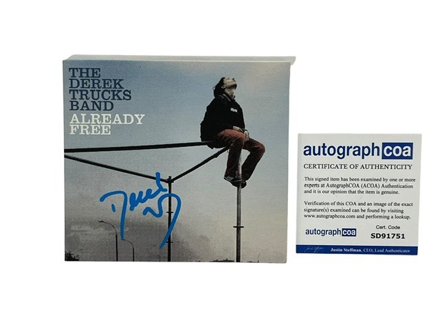 Derek Trucks Autographed Hand Signed Already Free CD - ACOA COA