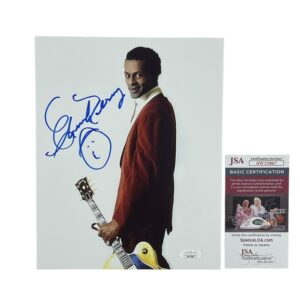 Chuck Berry Autographed Photo Rock and Roll Pioneer JSA Certified