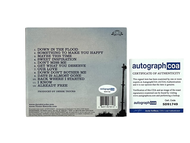 Derek Trucks Autographed Hand Signed Already Free CD - ACOA COA - Image 2