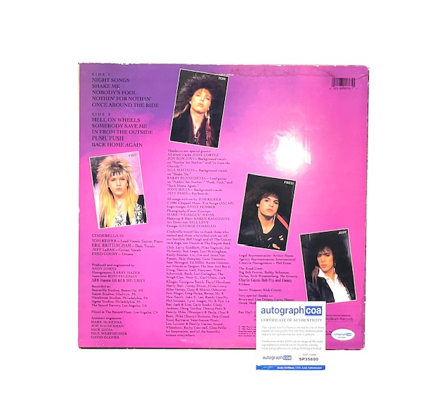 Cinderella Tom Keifer Autographed Night Songs Vinyl Album Record - Image 3