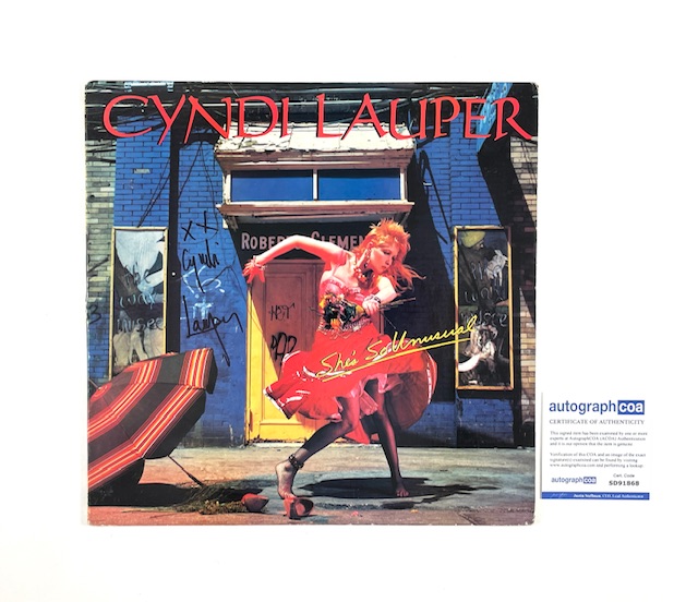 Cyndi Lauper Autographed She’s So Unusual Vinyl Record Album ACOA