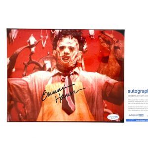 Gunnar Hansen Signed Leatherface Photo Texas Chainsaw Massacre