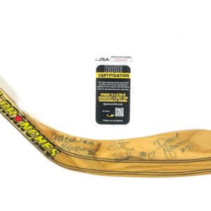 Slap Shot Hanson Brothers Signed Hockey Stick Blade Dave Steve Jeff Carlson