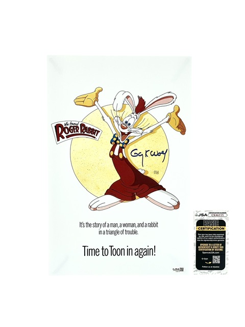 Who Framed Roger Rabbit Gary K. Wolf Signed Movie Poster Disney