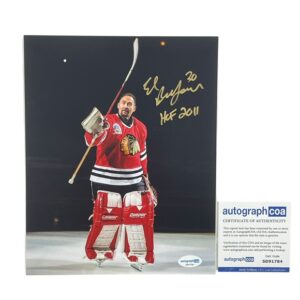 Ed Belfour Autographed 8x10 Photo Chicago Blackhawks Hockey ACOA
