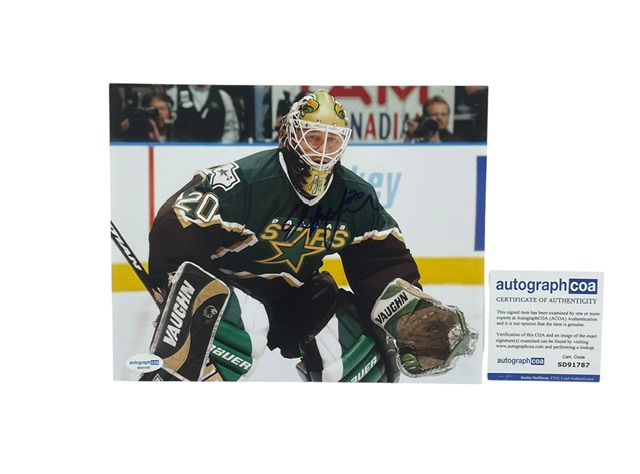 Ed Belfour Autographed 8x10 Photo Dallas Stars Hockey ACOA