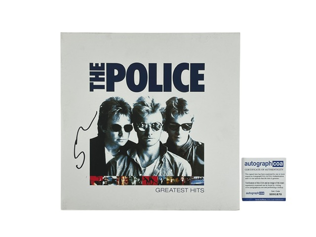 The Police Sting Autographed The Greatest Hits Vinyl Album ACOA