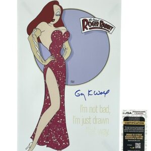 Who Framed Roger Rabbit Gary K. Wolf Signed Jessica Rabbit Poster