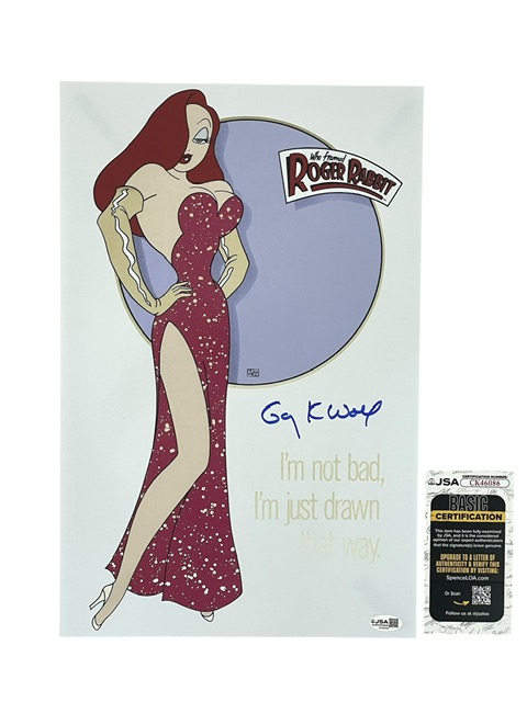 Who Framed Roger Rabbit Gary K. Wolf Signed Jessica Rabbit Poster