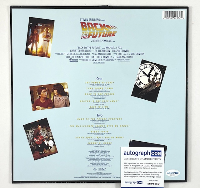 Back To The Future Huey Lewis Signed Movie Soundtrack Album ACOA - Image 3