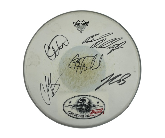 3 Doors Down Band Signed 14” Drumhead Brad Arnold COA