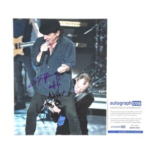 AC/DC Angus Young & Brian Johnson Duo Signed 8x10 Photo ACOA COA