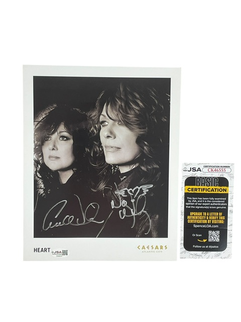 Heart Autographed Promo 8x10 Photo Ann & Nancy Wilson JSA