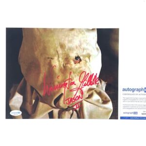 Warrington Gillette Signed Sack Head Jason Voorhees Photo Friday the 13th Part 2
