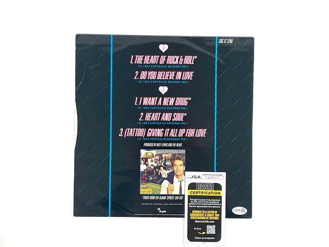 Huey Lewis and the News Autographed Power of Love 12” Vinyl Record - Image 2