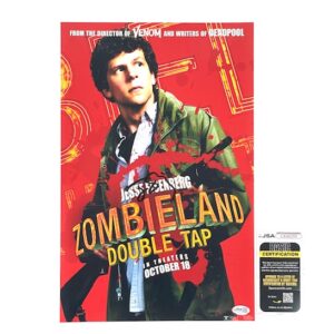 Zombieland Autographed 12x18 Movie Poster Jesse Eisenberg JSA