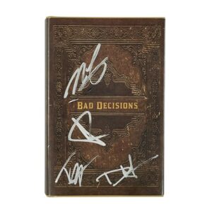 Clutch Autographed Limited Edition Prop Book of Bad Decisions Flask ACOA