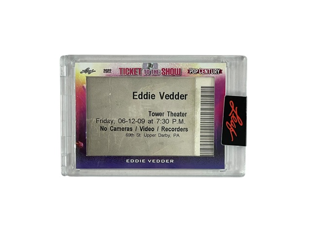 Eddie Vedder Slabbed Solo Concert Ticket Stub Tower Theatre 2009 Leaf Pearl Jam