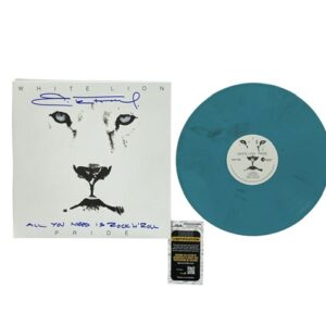 White Lion Autographed Pride Aqua Colored Vinyl Album Mike Tramp
