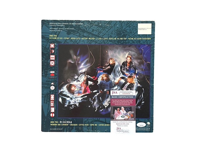 Tesla Band Signed Mechanical Resonance Vinyl Record Album JSA - Image 4
