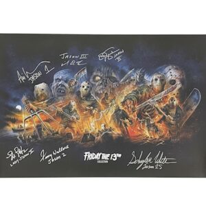 Friday the 13th Cast Signed Scream Factory 24x36 Jason Poster