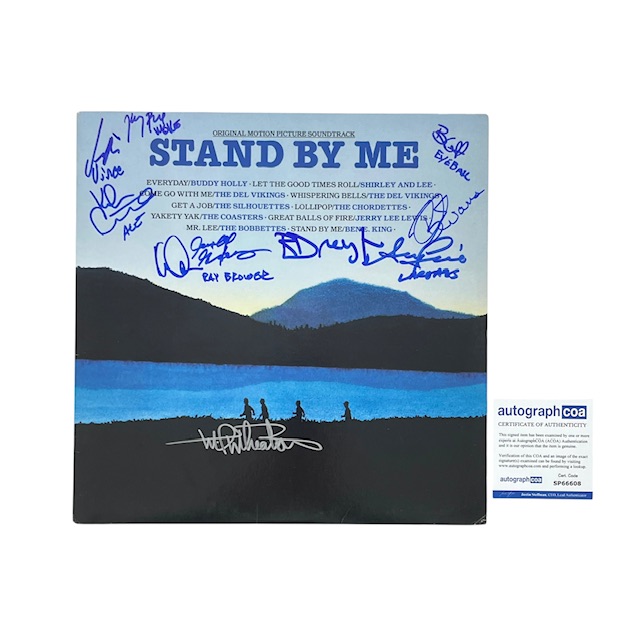 Stand By Me Cast Autographed Movie Soundtrack Vinyl By 10 ACOA