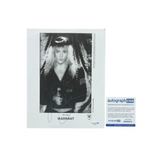 Jani Lane Warrant Autographed 8X10 Promo Press Photo ACOA