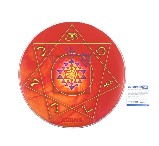 Danny Carey Of Tool Autographed 14-Inch Drumhead – ACOA Certified