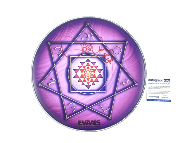 Danny Carey Of Tool Hand Signed 14-Inch Drumhead – ACOA Certified
