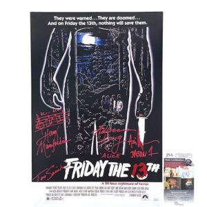 Friday the 13th Part 1 Cast Signed Horror Movie Poster JSA