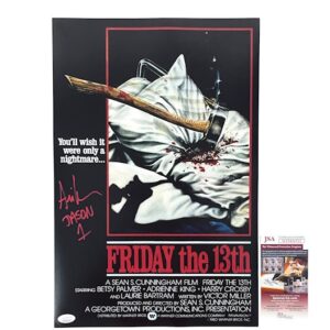 Friday The 13th Signed Jason Voorhees 12X18 Poster Ari Lehman B