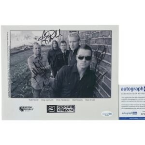 3 Doors Down Autographed 8x10 Promo Press Photo Brad Arnold COA