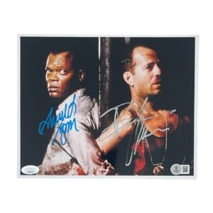 Bruce Willis & Samuel L. Jackson Autographed 8x10 Photo Die Hard with a Vengeance