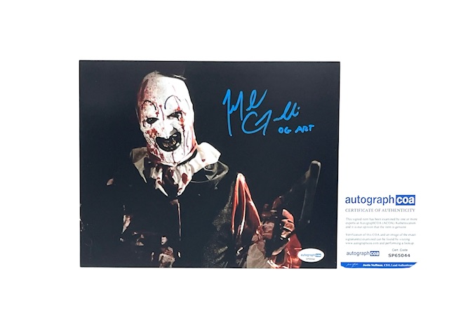 Art The Clown Signed 8x10 Photo Mike Giannelli All Hallows Eve Terrifier