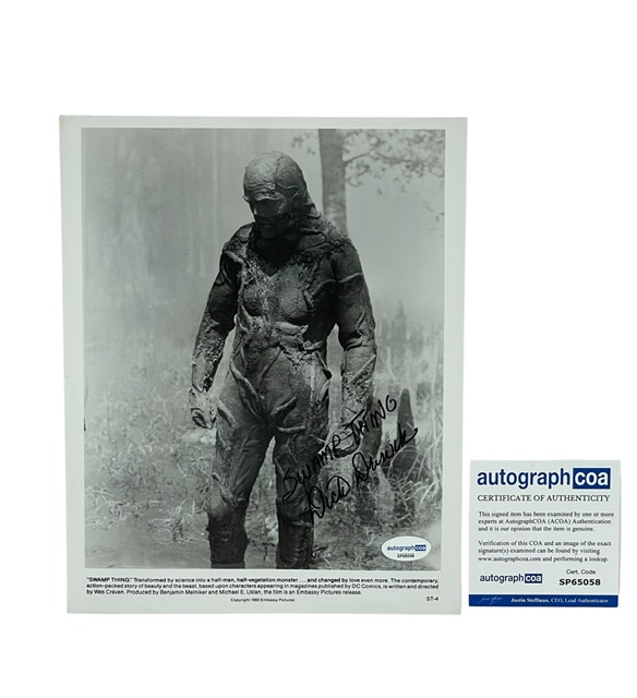 Dick Durock Autographed Swamp Thing 8x10 Promo Press Photo