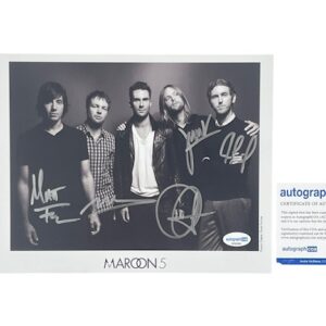 Maroon 5 Autographed 8” x 10” Promo Press Photo Adam Levine ACOA