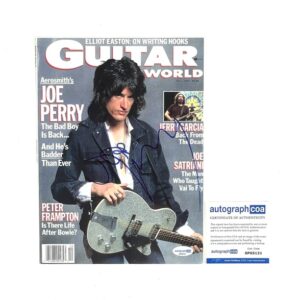 Joe Perry Autographed Guitar World Photo Hand-Signed Aerosmith