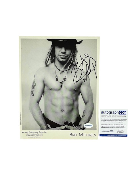 Bret Michaels of Poison Autographed 8x10 Promo Press Photo ACOA