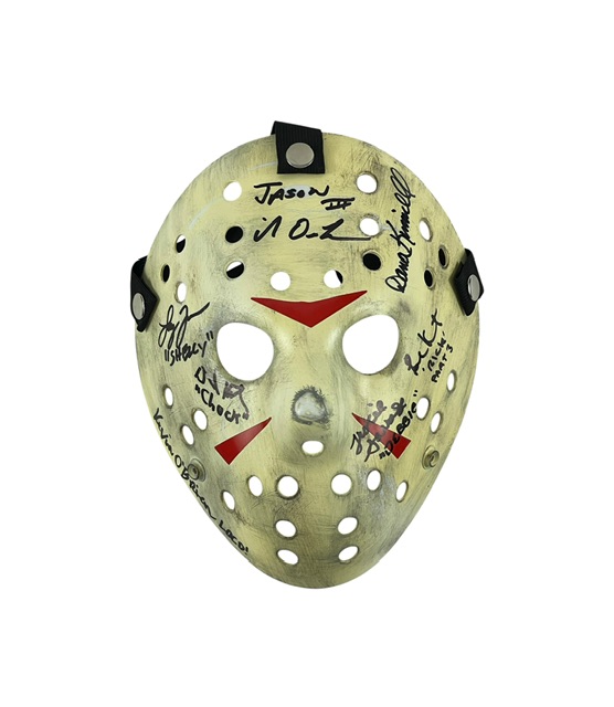 Friday the 13th Part 3 Cast Signed Jason Voorhees Prop Replica Mask Autographed by 7 ACOA