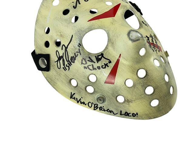 Friday the 13th Part 3 Cast Signed Jason Voorhees Prop Replica Mask Autographed by 7 ACOA - Image 2